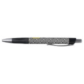 Gele Griekse sleutel en monogram fotocollage Pen (Bodem)