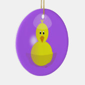 Gele griet op paars keramisch ornament (Rechts)