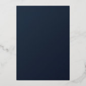 Gele griezelige groene marineblauwe bruiloft folie uitnodiging (Achterkant)