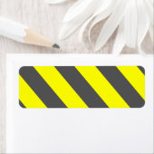 Gele Grijze Aandachtswaarschuwing Strepen Etiket (Insitu)