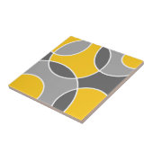 Gele grijze Abstracte cirkels Tegeltje (Zijkant)