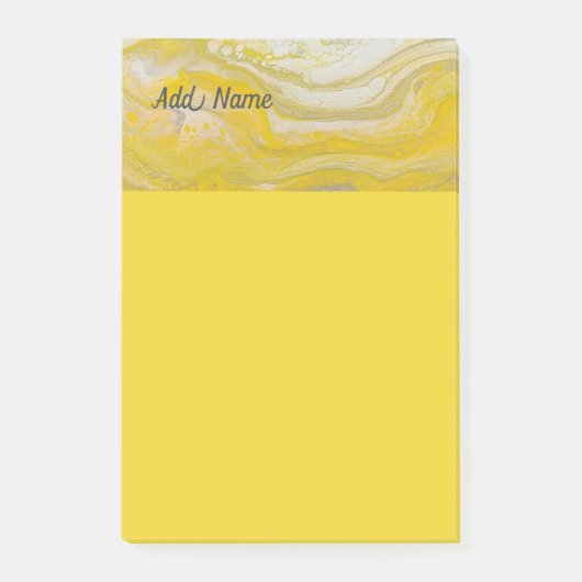 Gele Grijze Abstracte Gepersonaliseerde Post-it No Post-it® Notes (Voorkant)
