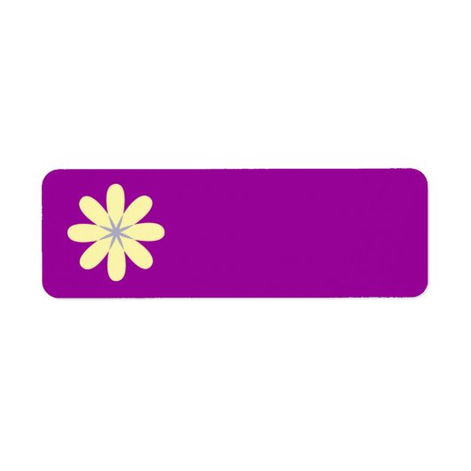 Gele Grijze Bloem Etiket (Voorkant)