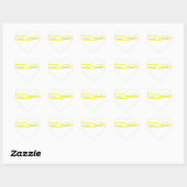 Gele grijze blokken Abstracte kunst Hart Sticker (Vel)