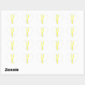 Gele grijze blokken Abstracte kunst Hart Sticker (Vel)