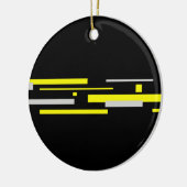Gele grijze blokken Abstracte kunst Keramisch Ornament (Links)