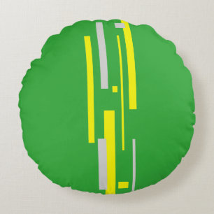 Gele grijze blokken Abstracte kunst Rond Kussen