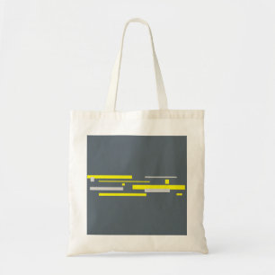 Gele grijze blokken Abstracte kunst Tote Bag