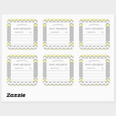 Gele Grijze Boekplaat, baby's eerste bibliotheek Vierkante Sticker (Vel)