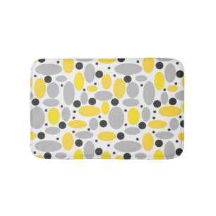 Gele Grijze Boon Retro Patroon voor Home Decor Badmat