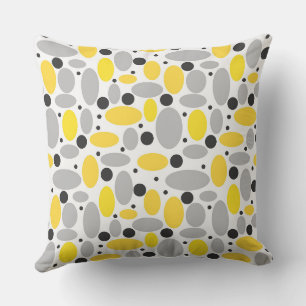 Gele Grijze Boon Retro Patroon voor Home Decor Kussen
