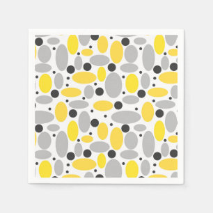 Gele Grijze Boon Retro Patroon voor Home Decor Servet
