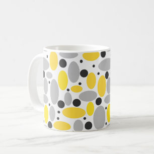 gele grijze boon retro patroon voor huisdecoratie koffiemok