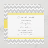 Gele grijze bruiloft Sla de datumkaart op Save The Date (Voorkant / Achterkant)