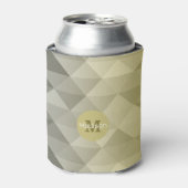 Gele grijze cel Ombre Geometrische patroonogram Blikjeskoeler (Blikje Voorkant)