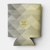 Gele grijze cel Ombre Geometrische patroonogram Blikjeskoeler (Voorkant)