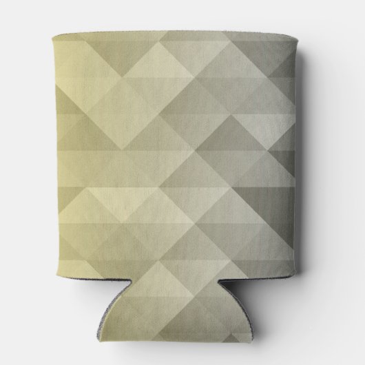 Gele grijze cel Ombre Geometrische patroonogram Blikjeskoeler (Achterkant)