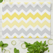 Gele grijze Chevron Kitchen Cloth Towel Theedoek (Gevouwen)