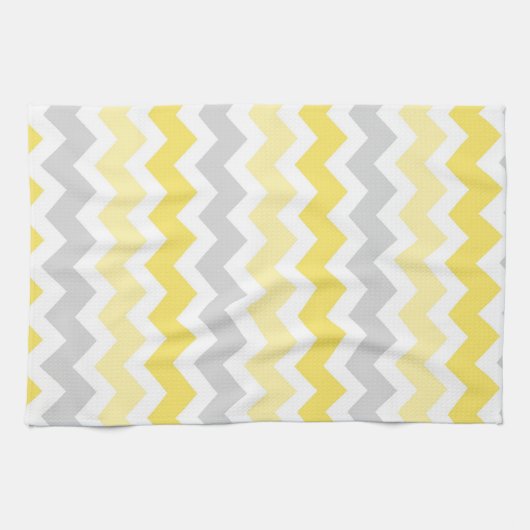 Gele grijze Chevron Kitchen Cloth Towel Theedoek (Horizontaal)