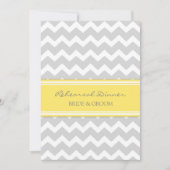 Gele grijze Chevron Rehearsal Dinner Party Kaart (Voorkant)