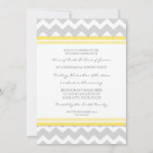 Gele grijze Chevron Rehearsal Dinner Party Kaart (Achterkant)