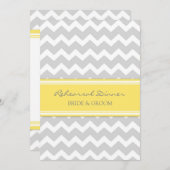 Gele grijze Chevron Rehearsal Dinner Party Kaart (Voorkant / Achterkant)