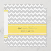 Gele grijze Chevron Rehearsal Dinner Party Kaart (Voorkant / Achterkant)