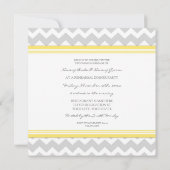 Gele grijze Chevron Rehearsal Dinner Party Kaart (Achterkant)