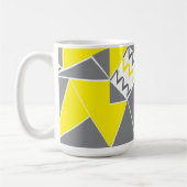 Gele Grijze Chevron Streep Koffiemok (Links)