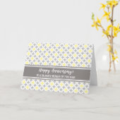 Gele grijze cirkels Jubileum werknemer Kaart (Gele Bloem)