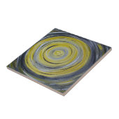 gele grijze cirkels tegeltje (Zijkant)