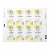 Gele Grijze Dahlia Mums Bruiloft Wijnfles gunst Etiket (Full Sheet)