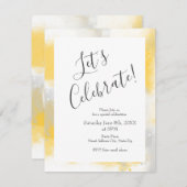 Gele grijze en witte Abstracte penseelstreken Kaart (Voorkant / Achterkant)