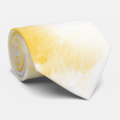 Gele grijze en witte Abstracte penseelstreken Stropdas (Opgerold)