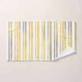 Gele Grijze en Witte Strepen Bad Handdoek (Handdoek)