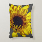 Gele Grijze Floral Golden Flower Abstract Accent Kussen (Voorkant(Verticaal))