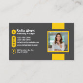 Gele Grijze Foto Moderne Minimalistische Professio Visitekaartje (Voorkant)