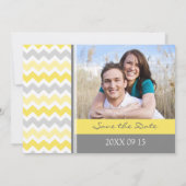 Gele grijze foto Weddenschap Sla de datumkaart op Save The Date (Achterkant)