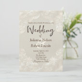 Gele grijze  gelaagde uitnodiging (Staand voorkant)