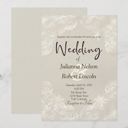 Gele grijze gelaagde uitnodiging (Voorkant / Achterkant)