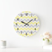 Gele grijze keukenkwekerij modern grote klok (Huis)