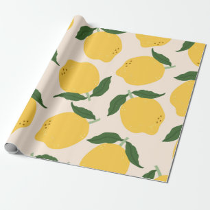 Gele grijze leemten, groene bladeren. Vers smaakst Cadeaupapier