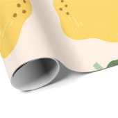 Gele grijze leemten, groene bladeren. Vers smaakst Cadeaupapier (Rol Hoek)