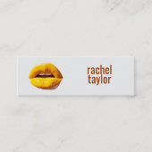 Gele & Grijze Lippen Modern Professional Mini Visitekaartje (Voorkant)