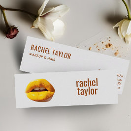 Gele & Grijze Lippen Modern Professional Mini Visitekaartje