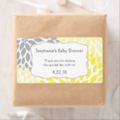 Gele Grijze Mums Waterfles Favor Etiket (Insitu)