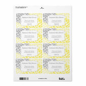Gele Grijze Mums Waterfles Favor Etiket (Full Sheet)