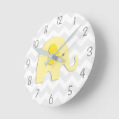 Gele grijze olifant Nursery Wall klok (Hoek)
