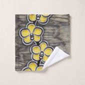 Gele grijze Orchid Bad Handdoek (Wasdoekje)