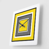 Gele grijze pleinen vierkante klok (Hoek)